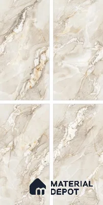 Endless Marble Floor & Wall Tile TL 10854 Saturn Crema 4 ft x 2 ft Carving Matte Finish Vitrified Tile - 9 mm | 4 Random Designs | Suitable for Living Room, Bedroom & Kitchen
