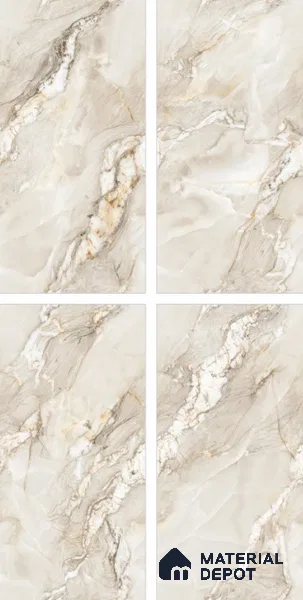 Endless Marble Floor & Wall Tile TL 10854 Saturn Crema 4 ft x 2 ft Carving Matte Finish Vitrified Tile - 9 mm | 4 Random Designs | Suitable for Living Room, Bedroom & Kitchen