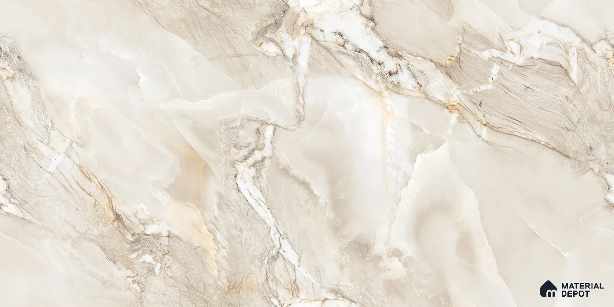 Endless Marble Floor & Wall Tile TL 10854 Saturn Crema 4 ft x 2 ft Carving Matte Finish Vitrified Tile - 9 mm | 4 Random Designs | Suitable for Living Room, Bedroom & Kitchen