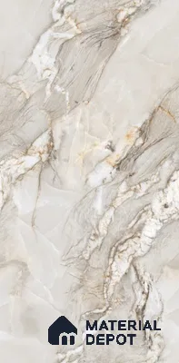 Endless Marble Floor & Wall Tile TL 10854 F Saturn Grey 4 ft x 2 ft Glossy Finish Vitrified Tile - 9 mm | 4 Random Designs | Suitable for Living Room, Bedroom & Kitchen