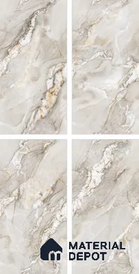 Endless Marble Floor & Wall Tile TL 10854 F Saturn Grey 4 ft x 2 ft Glossy Finish Vitrified Tile - 9 mm | 4 Random Designs | Suitable for Living Room, Bedroom & Kitchen