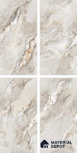 Endless Marble Floor & Wall Tile TL 10854 F Saturn Grey 4 ft x 2 ft Glossy Finish Vitrified Tile - 9 mm | 4 Random Designs | Suitable for Living Room, Bedroom & Kitchen