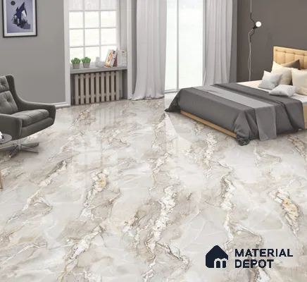 Endless Marble Floor & Wall Tile TL 10854 F Saturn Grey 4 ft x 2 ft Glossy Finish Vitrified Tile - 9 mm | 4 Random Designs | Suitable for Living Room, Bedroom & Kitchen