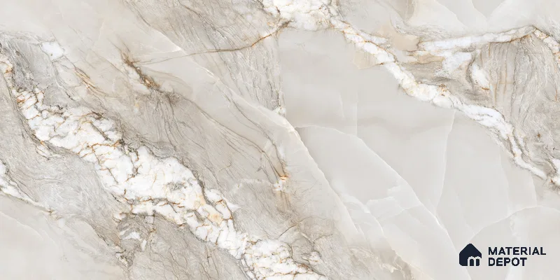 Endless Marble Floor & Wall Tile TL 10854 F Saturn Grey 4 ft x 2 ft Glossy Finish Vitrified Tile - 9 mm | 4 Random Designs | Suitable for Living Room, Bedroom & Kitchen