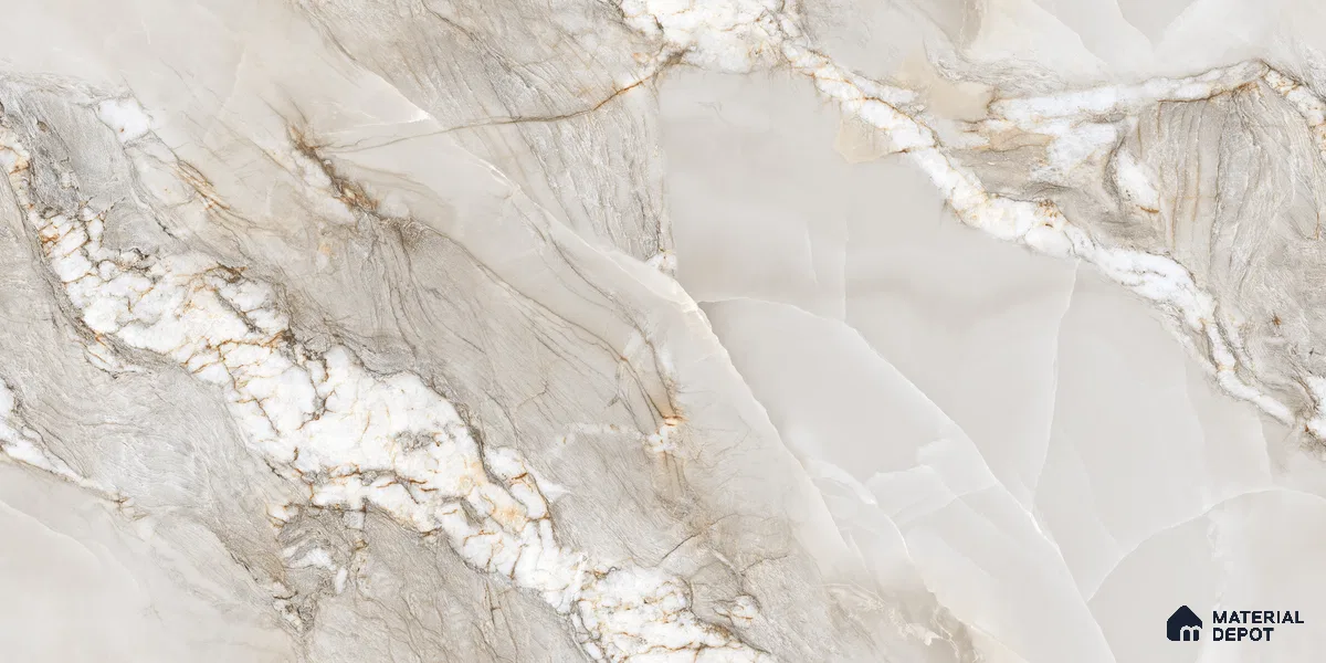 Endless Marble Floor & Wall Tile TL 10854 F Saturn Grey 4 ft x 2 ft Glossy Finish Vitrified Tile - 9 mm | 4 Random Designs | Suitable for Living Room, Bedroom & Kitchen