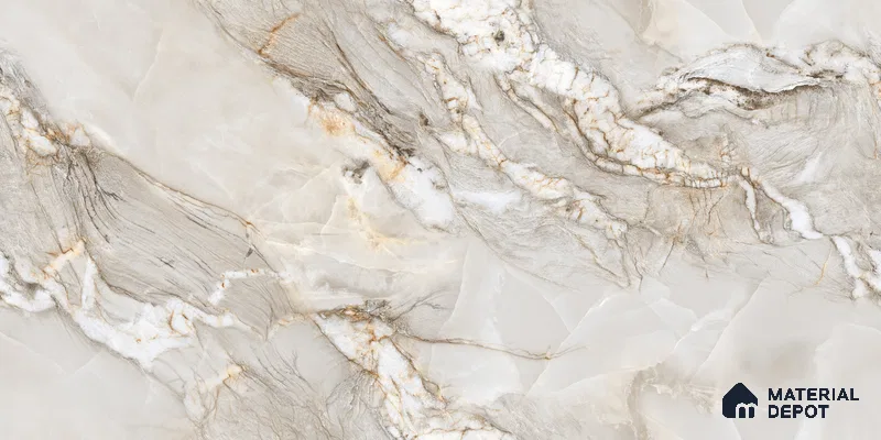 Endless Marble Floor & Wall Tile TL 10854 F Saturn Grey 4 ft x 2 ft Glossy Finish Vitrified Tile - 9 mm | 4 Random Designs | Suitable for Living Room, Bedroom & Kitchen