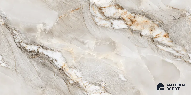 Endless Marble Floor & Wall Tile TL 10854 F Saturn Grey 4 ft x 2 ft Glossy Finish Vitrified Tile - 9 mm | 4 Random Designs | Suitable for Living Room, Bedroom & Kitchen
