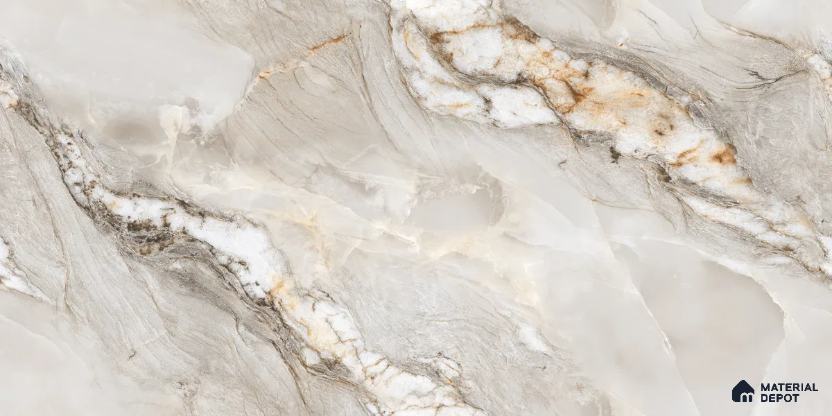 Endless Marble Floor & Wall Tile TL 10854 F Saturn Grey 4 ft x 2 ft Glossy Finish Vitrified Tile - 9 mm | 4 Random Designs | Suitable for Living Room, Bedroom & Kitchen