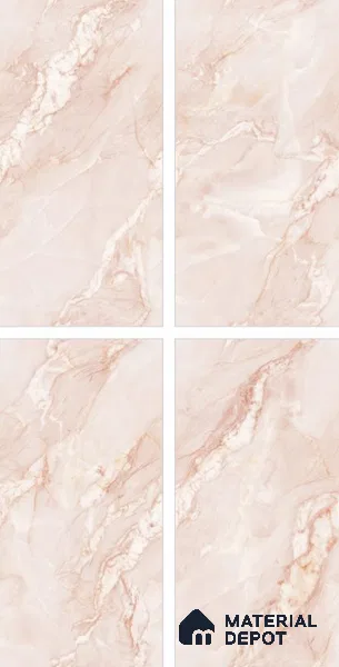 Endless Marble Floor & Wall Tile TL 10854 D Saturn Pink 4 ft x 2 ft Carving Matte Finish Vitrified Tile - 9 mm | 4 Random Designs | Suitable for Living Room, Bedroom & Kitchen (Sample)