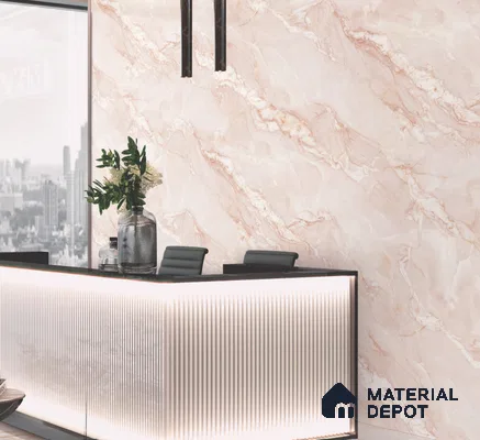 Endless Marble Floor & Wall Tile TL 10854 D Saturn Pink 4 ft x 2 ft Carving Matte Finish Vitrified Tile - 9 mm | 4 Random Designs | Suitable for Living Room, Bedroom & Kitchen (Sample)