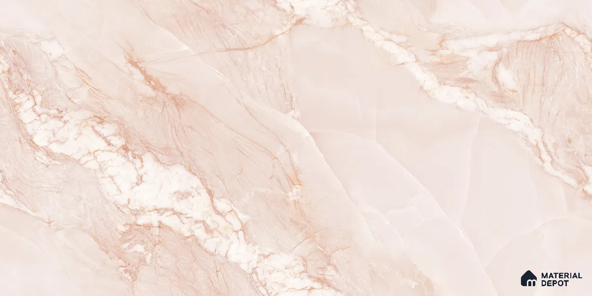 Endless Marble Floor & Wall Tile TL 10854 D Saturn Pink 4 ft x 2 ft Carving Matte Finish Vitrified Tile - 9 mm | 4 Random Designs | Suitable for Living Room, Bedroom & Kitchen (Sample)