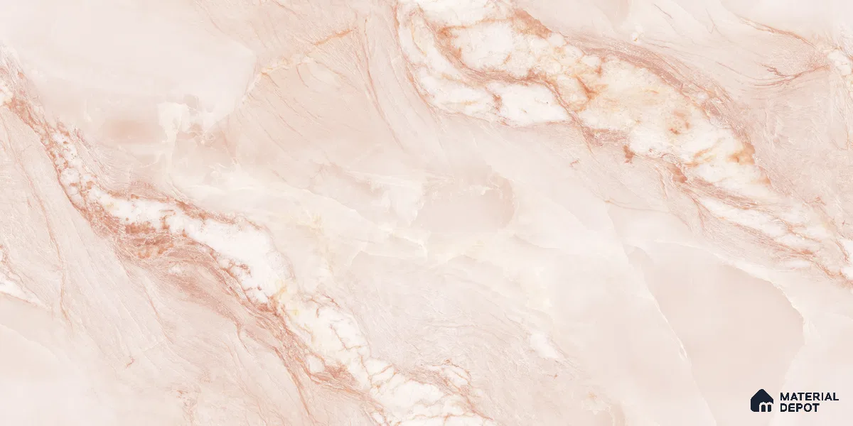 Endless Marble Floor & Wall Tile TL 10854 D Saturn Pink 4 ft x 2 ft Carving Matte Finish Vitrified Tile - 9 mm | 4 Random Designs | Suitable for Living Room, Bedroom & Kitchen (Sample)