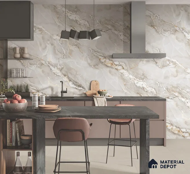 Endless Marble Floor & Wall Tile TL 10854 B Saturn Grey 4 ft x 2 ft Carving Matte Finish Vitrified Tile - 9 mm | 4 Random Designs | Suitable for Living Room, Bedroom & Kitchen