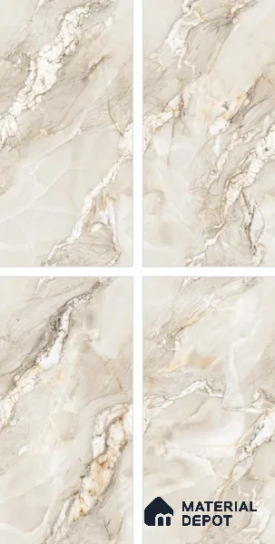Endless Marble Floor & Wall Tile TL 10854 E Saturn Crema 4 ft x 2 ft Glossy Finish Vitrified Tile - 9 mm | 4 Random Designs | Suitable for Living Room, Bedroom & Kitchen
