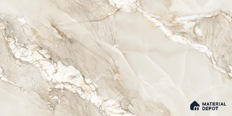 Endless Marble Floor & Wall Tile TL 10854 E Saturn Crema 4 ft x 2 ft Glossy Finish Vitrified Tile - 9 mm | 4 Random Designs | Suitable for Living Room, Bedroom & Kitchen