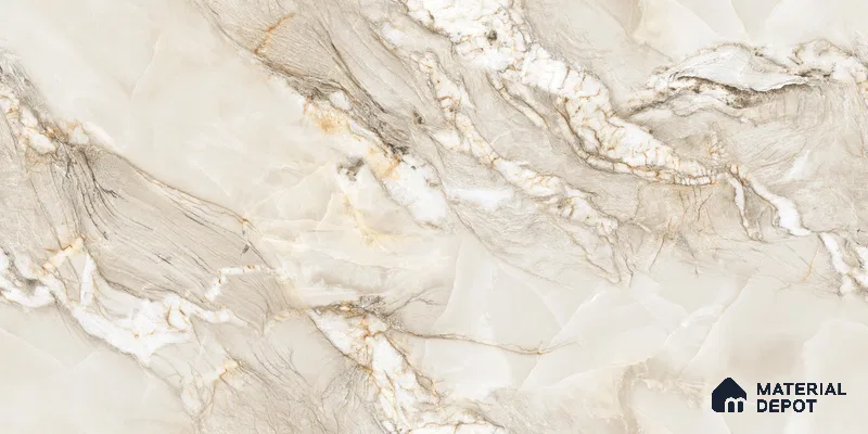 Endless Marble Floor & Wall Tile TL 10854 E Saturn Crema 4 ft x 2 ft Glossy Finish Vitrified Tile - 9 mm | 4 Random Designs | Suitable for Living Room, Bedroom & Kitchen