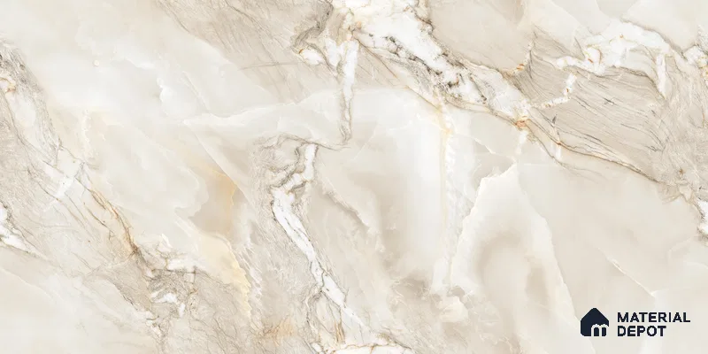 Endless Marble Floor & Wall Tile TL 10854 E Saturn Crema 4 ft x 2 ft Glossy Finish Vitrified Tile - 9 mm | 4 Random Designs | Suitable for Living Room, Bedroom & Kitchen