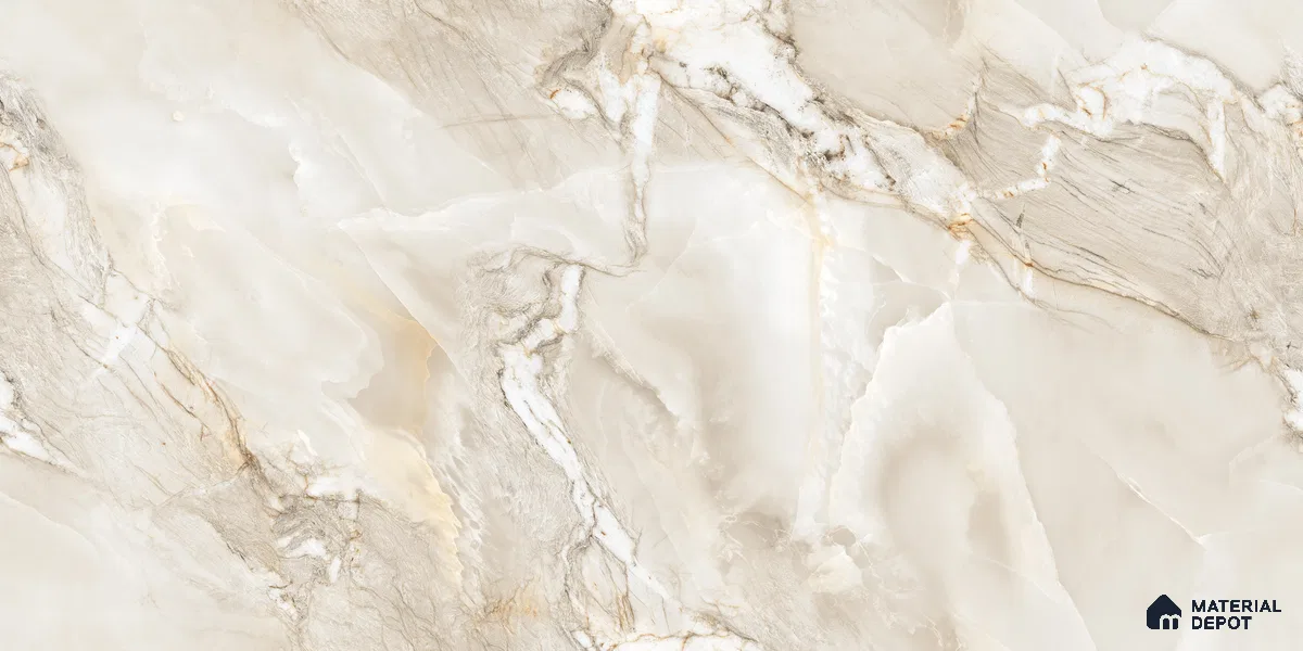 Endless Marble Floor & Wall Tile TL 10854 E Saturn Crema 4 ft x 2 ft Glossy Finish Vitrified Tile - 9 mm | 4 Random Designs | Suitable for Living Room, Bedroom & Kitchen