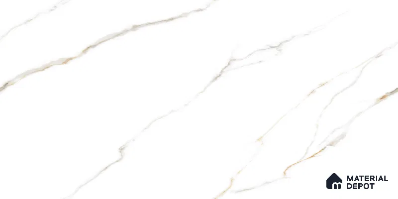 Endless Marble Floor & Wall Tile TL 10849 Statuario Syna Gold 4 ft x 2 ft Punch Carving Matte Finish Vitrified Tile - 9 mm | 4 Random Designs | Suitable for Living Room, Bedroom & Kitchen