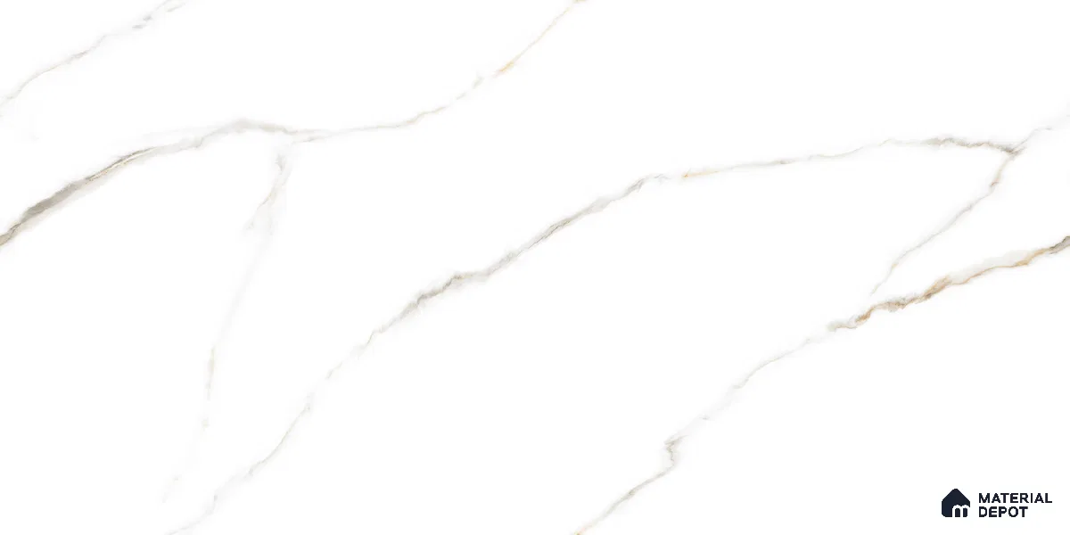 Endless Marble Floor & Wall Tile TL 10849 Statuario Syna Gold 4 ft x 2 ft Punch Carving Matte Finish Vitrified Tile - 9 mm | 4 Random Designs | Suitable for Living Room, Bedroom & Kitchen