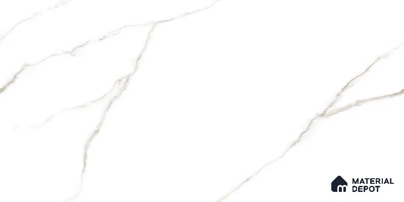 Endless Marble Floor & Wall Tile TL 10849 Statuario Syna Gold 4 ft x 2 ft Punch Carving Matte Finish Vitrified Tile - 9 mm | 4 Random Designs | Suitable for Living Room, Bedroom & Kitchen