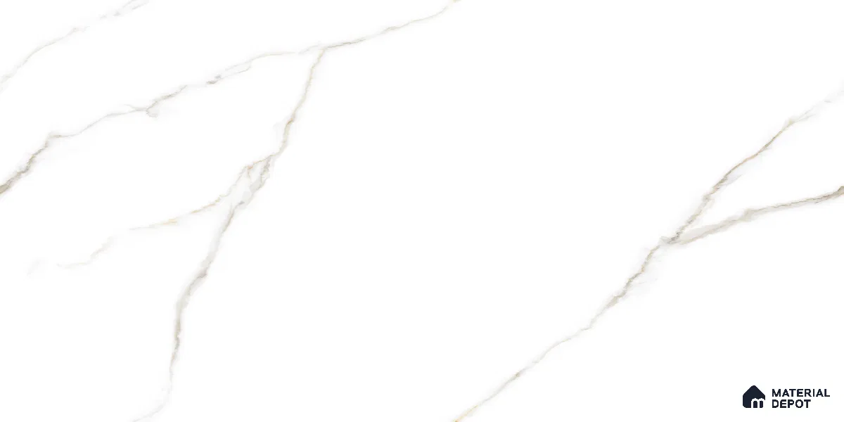 Endless Marble Floor & Wall Tile TL 10849 Statuario Syna Gold 4 ft x 2 ft Punch Carving Matte Finish Vitrified Tile - 9 mm | 4 Random Designs | Suitable for Living Room, Bedroom & Kitchen