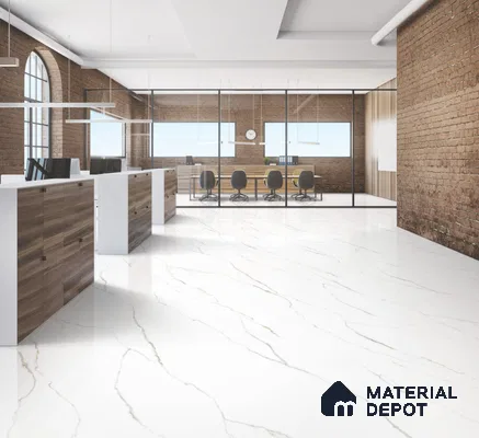 Endless Marble Floor & Wall Tile TL 10849 C Statuario Syna Gold 4 ft x 2 ft Glossy Finish Vitrified Tile - 9 mm | 4 Random Designs | Suitable for Living Room, Bedroom & Kitchen