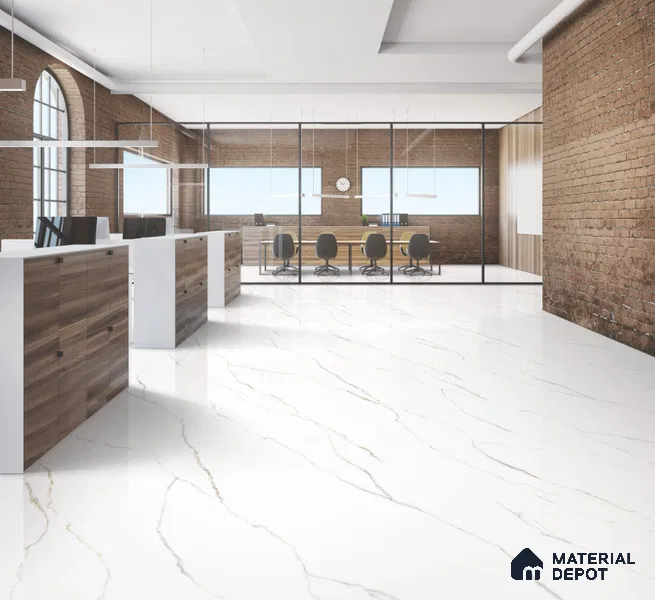 Endless Marble Floor & Wall Tile TL 10849 C Statuario Syna Gold 4 ft x 2 ft Glossy Finish Vitrified Tile - 9 mm | 4 Random Designs | Suitable for Living Room, Bedroom & Kitchen