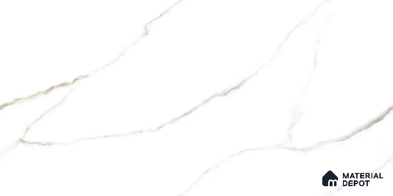 Endless Marble Floor & Wall Tile TL 10849 C Statuario Syna Gold 4 ft x 2 ft Glossy Finish Vitrified Tile - 9 mm | 4 Random Designs | Suitable for Living Room, Bedroom & Kitchen