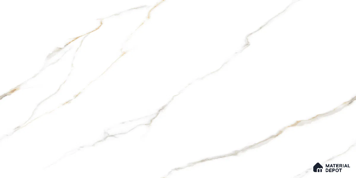 Endless Marble Floor & Wall Tile TL 10849 C Statuario Syna Gold 4 ft x 2 ft Glossy Finish Vitrified Tile - 9 mm | 4 Random Designs | Suitable for Living Room, Bedroom & Kitchen