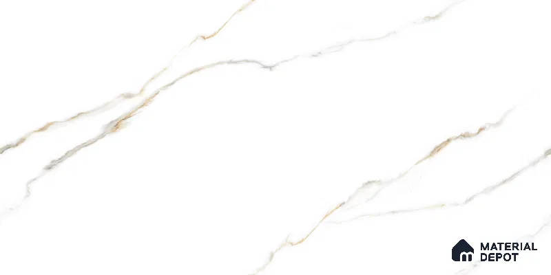 Endless Marble Floor & Wall Tile TL 10849 C Statuario Syna Gold 4 ft x 2 ft Glossy Finish Vitrified Tile - 9 mm | 4 Random Designs | Suitable for Living Room, Bedroom & Kitchen