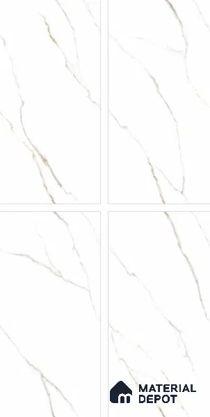 Endless Marble Floor & Wall Tile TL 10849 B Statuario Syna Gold 4 ft x 2 ft Carving Matte Finish Vitrified Tile - 9 mm | 4 Random Designs | Suitable for Living Room, Bedroom & Kitchen