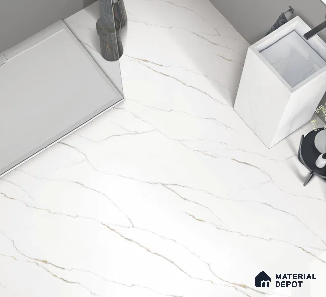 Endless Marble Floor & Wall Tile TL 10849 B Statuario Syna Gold 4 ft x 2 ft Carving Matte Finish Vitrified Tile - 9 mm | 4 Random Designs | Suitable for Living Room, Bedroom & Kitchen