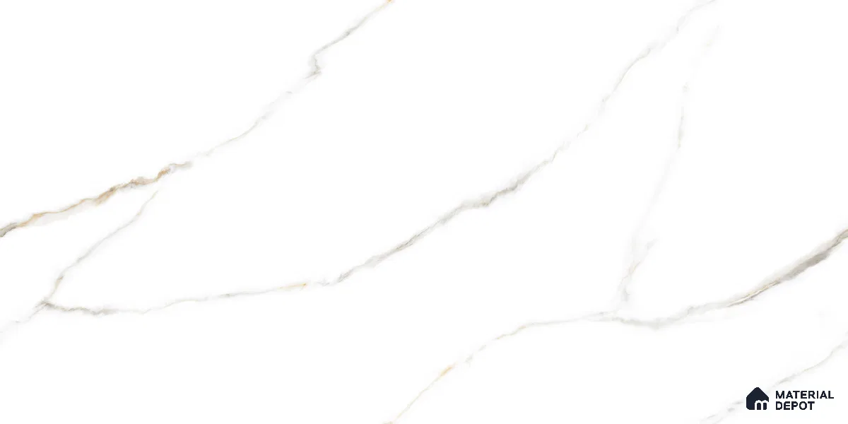 Endless Marble Floor & Wall Tile TL 10849 B Statuario Syna Gold 4 ft x 2 ft Carving Matte Finish Vitrified Tile - 9 mm | 4 Random Designs | Suitable for Living Room, Bedroom & Kitchen