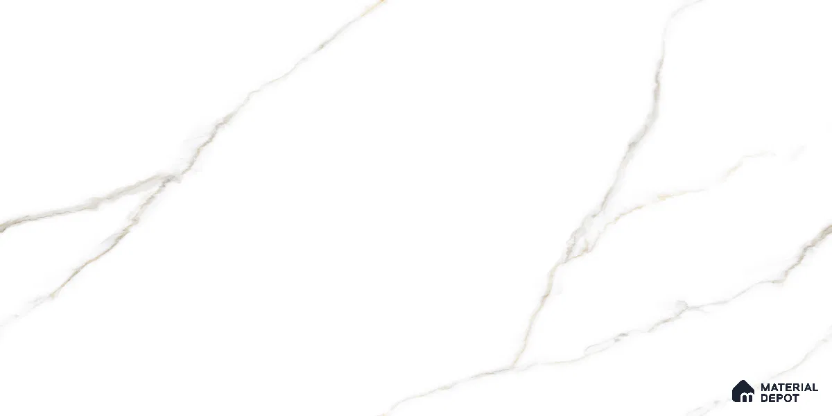 Endless Marble Floor & Wall Tile TL 10849 B Statuario Syna Gold 4 ft x 2 ft Carving Matte Finish Vitrified Tile - 9 mm | 4 Random Designs | Suitable for Living Room, Bedroom & Kitchen