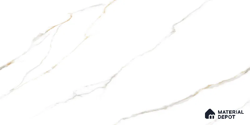 Endless Marble Floor & Wall Tile TL 10849 B Statuario Syna Gold 4 ft x 2 ft Carving Matte Finish Vitrified Tile - 9 mm | 4 Random Designs | Suitable for Living Room, Bedroom & Kitchen