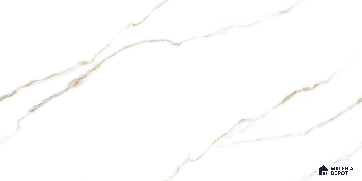 Endless Marble Floor & Wall Tile TL 10849 B Statuario Syna Gold 4 ft x 2 ft Carving Matte Finish Vitrified Tile - 9 mm | 4 Random Designs | Suitable for Living Room, Bedroom & Kitchen