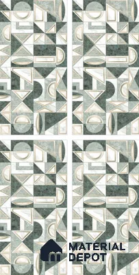 Patterned Wall Tile TL 10871 Olimpia Green Decor 4 ft x 2 ft Carving High Gloss Finish Vitrified Tile - 9 mm | Suitable For Bathroom, Accent/Feature Wall, Dining Area
