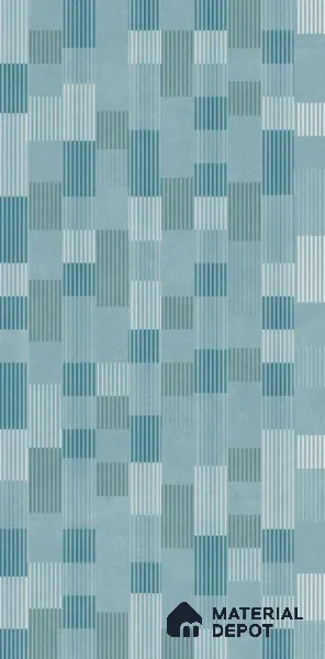 Patterned Wall Tile TL 10845 B Chroma Aqua Decor 4 ft x 2 ft Punch Carving Matte Finish Vitrified Tile - 9 mm | Suitable for Living Room, Bedroom & Kitchen