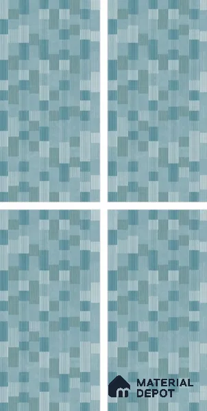 Patterned Wall Tile TL 10845 B Chroma Aqua Decor 4 ft x 2 ft Punch Carving Matte Finish Vitrified Tile - 9 mm | Suitable for Living Room, Bedroom & Kitchen