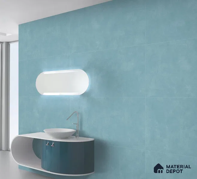 Stone Floor & Wall Tile TL 10845 Chroma Aqua 4 ft x 2 ft Matte Finish Vitrified Tile - 9 mm | 4 Random Designs | Suitable for Living Room, Bedroom & Kitchen