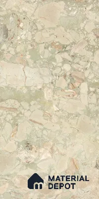 Stone Floor & Wall Tile TL 10857 Floricca Breccia Natural 4 ft x 2 ft Glossy Finish Vitrified Tile - 9 mm | 8 Random Designs | Suitable for Living Room, Bedroom & Kitchen