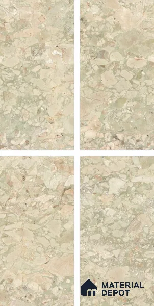 Stone Floor & Wall Tile TL 10857 Floricca Breccia Natural 4 ft x 2 ft Glossy Finish Vitrified Tile - 9 mm | 8 Random Designs | Suitable for Living Room, Bedroom & Kitchen