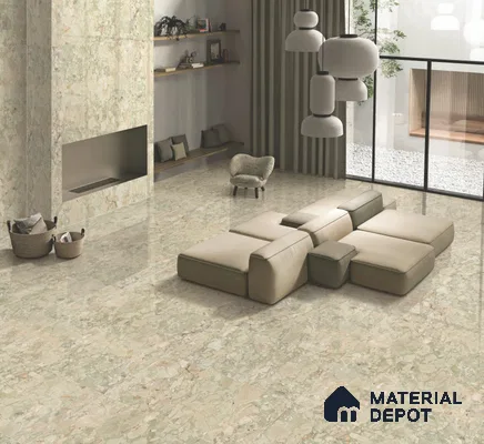 Stone Floor & Wall Tile TL 10857 Floricca Breccia Natural 4 ft x 2 ft Glossy Finish Vitrified Tile - 9 mm | 8 Random Designs | Suitable for Living Room, Bedroom & Kitchen