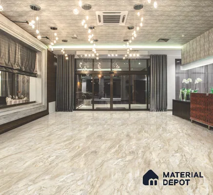 Endless Marble Floor & Wall Tile TL 10862 Blossaria Beige 4 ft x 2 ft Glossy Finish Vitrified Tile - 9 mm | 5 Random Designs | Suitable for Living Room, Bedroom & Kitchen