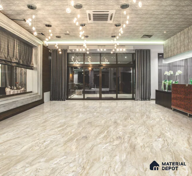 Endless Marble Floor & Wall Tile TL 10862 Blossaria Beige 4 ft x 2 ft Glossy Finish Vitrified Tile - 9 mm | 5 Random Designs | Suitable for Living Room, Bedroom & Kitchen