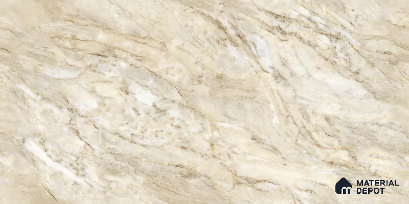 Endless Marble Floor & Wall Tile TL 10862 Blossaria Beige 4 ft x 2 ft Glossy Finish Vitrified Tile - 9 mm | 5 Random Designs | Suitable for Living Room, Bedroom & Kitchen