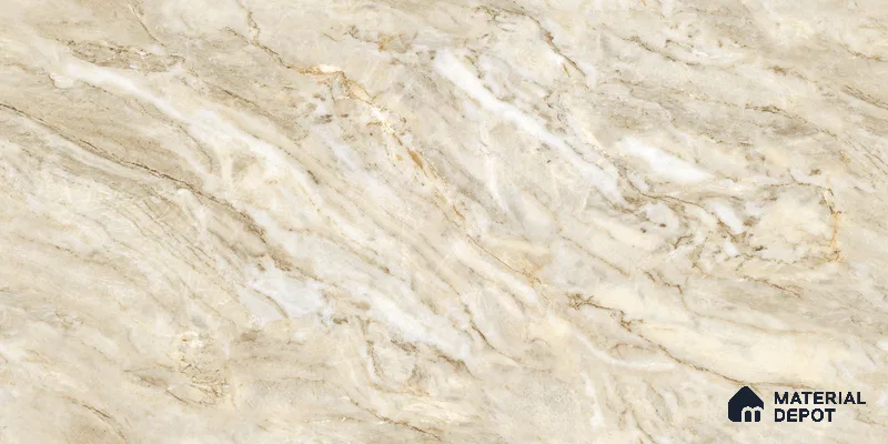 Endless Marble Floor & Wall Tile TL 10862 Blossaria Beige 4 ft x 2 ft Glossy Finish Vitrified Tile - 9 mm | 5 Random Designs | Suitable for Living Room, Bedroom & Kitchen