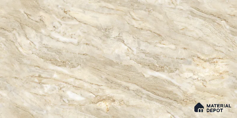 Endless Marble Floor & Wall Tile TL 10862 Blossaria Beige 4 ft x 2 ft Glossy Finish Vitrified Tile - 9 mm | 5 Random Designs | Suitable for Living Room, Bedroom & Kitchen