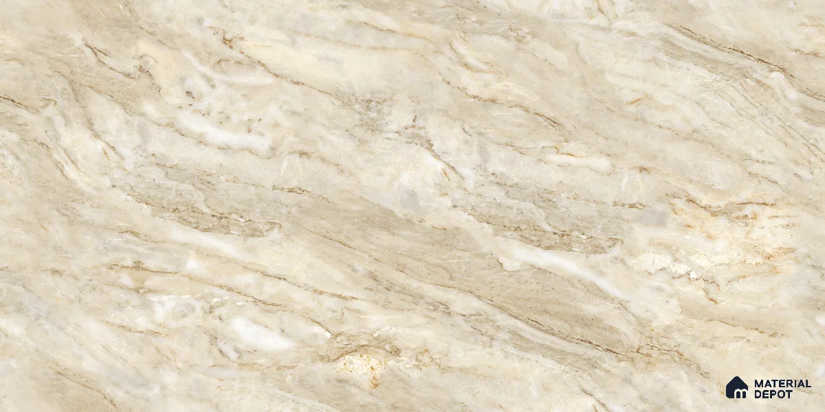 Endless Marble Floor & Wall Tile TL 10862 Blossaria Beige 4 ft x 2 ft Glossy Finish Vitrified Tile - 9 mm | 5 Random Designs | Suitable for Living Room, Bedroom & Kitchen